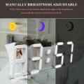 3D Modern Digital LED Wall Clock 24/12 Hour Display Timer Alarm Home USB For Kids Bedroom Large Number Table Clock. 