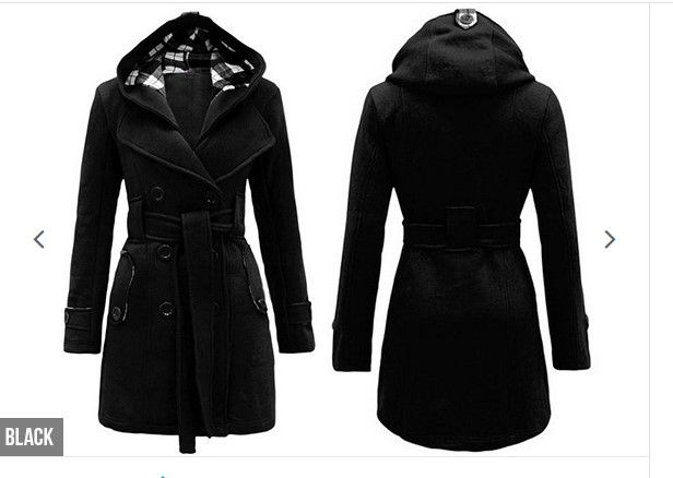 Hooded double breasted coat best sale