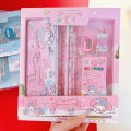Sanrio stationery set high-looking Kuromi stationery box crayon pencil set children's gift. 