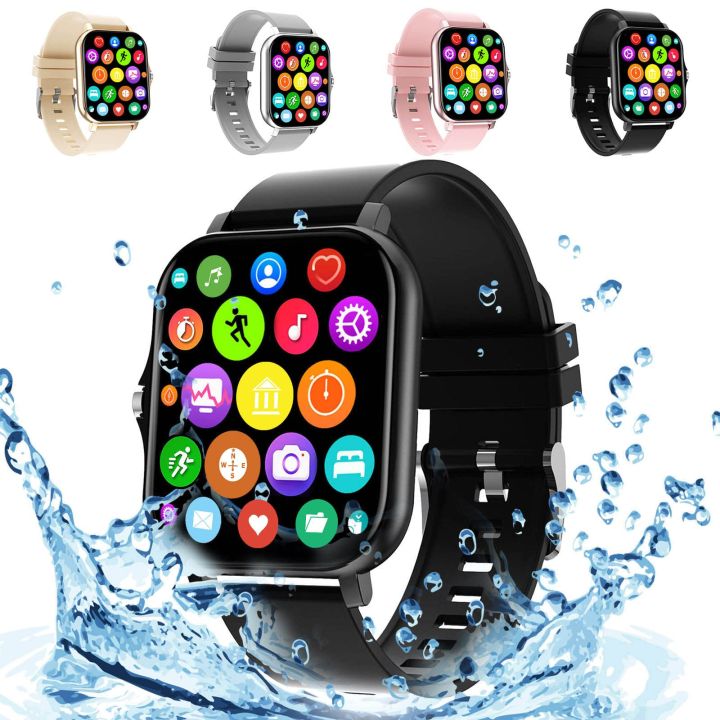 Black Advanced New Version Bluetooth Digital Wrist Smart Watch IP67 Waterproof Bracelet Support Mobile Notification With Mobile App Connectivity Fitness Tracker & BP Monitor Step Counter 1.74 Inch TFT Screen With Digital & Smart Display