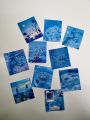 Blue aesthetic journaling sticker sheets - Pack of 10 - Size: (5 x 5) cm. 