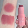【2024】 Smoky Rose Blusher Stick Cream Smooth Cheek Tint Monochrome Nude Blush Natural Matte Pink Apricot Face Rouge Contour Makeup. 