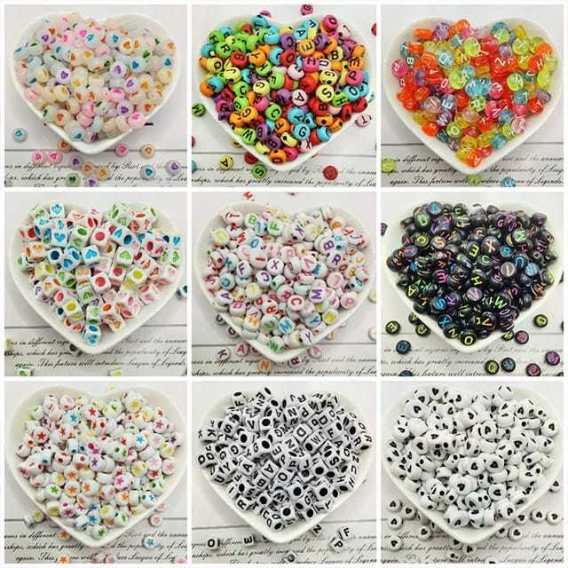 200 Pcs  Alphabet Beads for Jewelry Making Acrylic Beads Bracelets Kit for DIY Craft Necklaces Key Chains Making