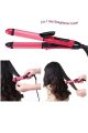 Modshell 2 in 1 Hair Straightener - 2 in 1 Hair Beauty Set - Baal Sidhe Karne Wali Straight Machine - Curler and Straightener 2 in 1 (Pink). 
