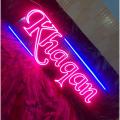 custom neon light Double Writing/bold font name neon sign. 