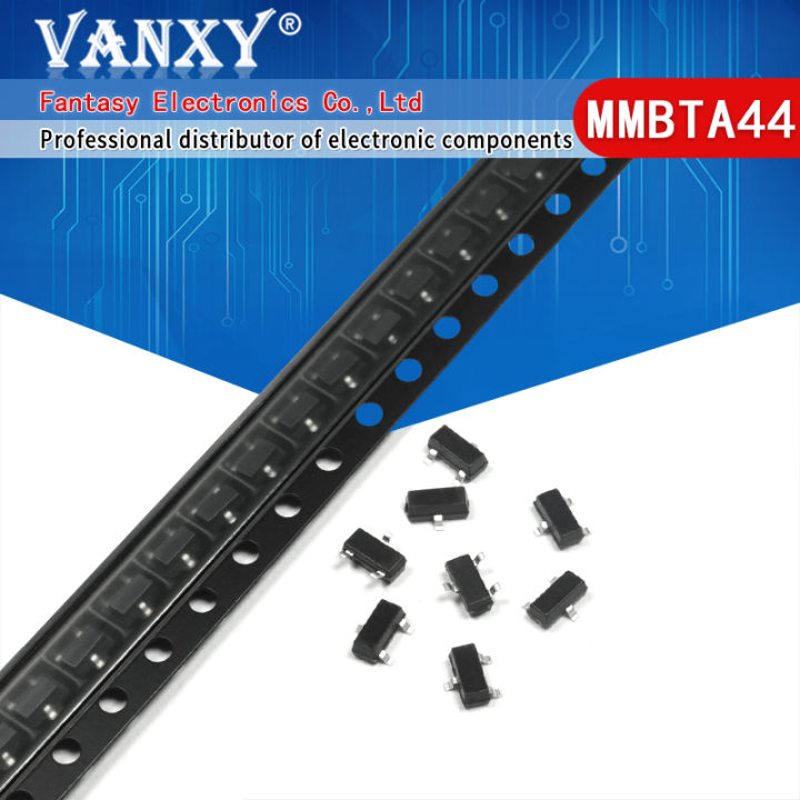 100pcs MMBTA44 3D SOT23 A44 MMBTA44LT1G SOT-23 MMBTA44L Transistor SMD 0.2A / 400V NPN
