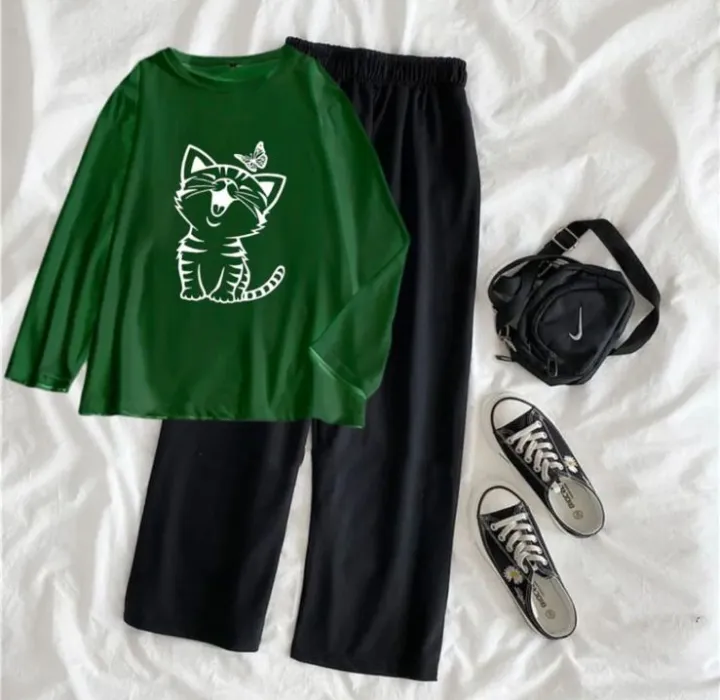 Summer%20Full%20T-shirt%20and%20Flapper%20Trouser%20Casual%20Suit%20Set%20for%20Women%20and%20Girls%20-%20Image%204