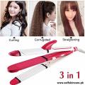 Shinon Model No SH-8088 3 In 1 Professional Electric Hair Straightener - Best Quality series with 360 Rotation Swivel Cord - All In 1 Curling Rolling Crimping - Curler - Hair Roller. 