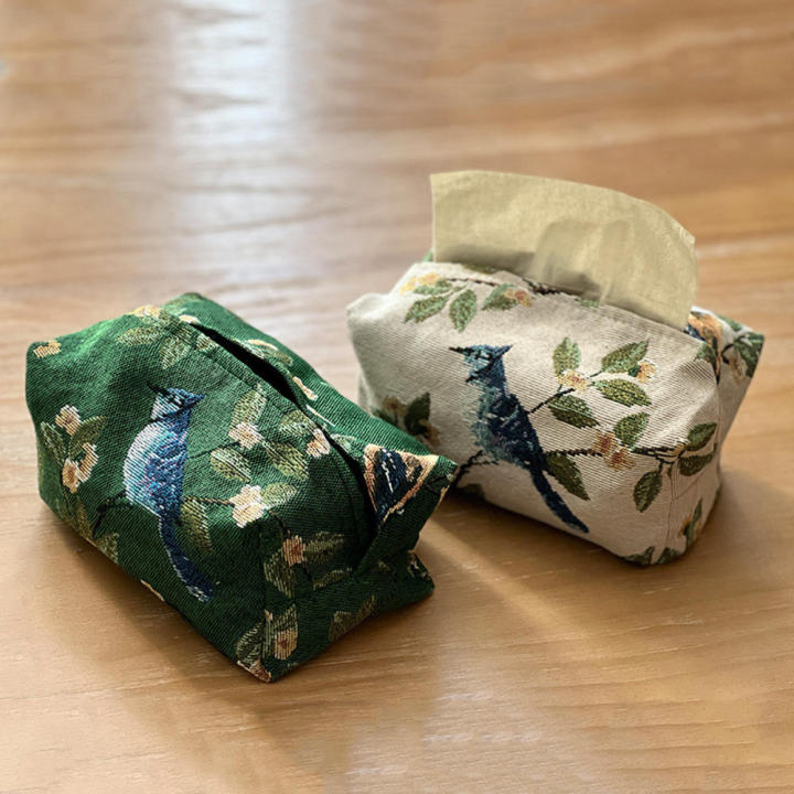Polyester Tissue Box Paper Drawing *9cm European Design Tissue Case Retro Tissue Cover for Living Room Décor Home Use Office