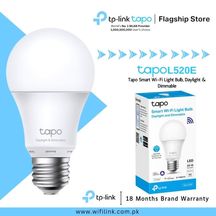 TP-Link Wi-Fi Smart Bulb Tapo L520E Tapo Smart Wi-Fi Light Bulb, Daylight & Dimmable - 18 Months Brand Warranty