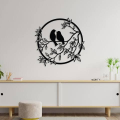 Wooden Birds Wall Decor Outdoor Wooden Wall Art, Birds on Branch Wooden Bird Wall Sculpture Wall Hanging Sign Wall Art Decor, Hanging Decorations for Room Bedroom Bathroom. 