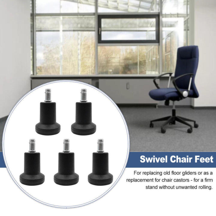 Replacement Chair Glides Sturdy Durable Heavy-Duty Swivel Feet Adjustable Universal Fit Office Chair Parts for Home Office Commercial Use Desk Chairs Floor Safety DIY Repair