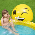 5 Ft+ Bestway Inflatable Summer Smile Spray Splash Play Swimming Pool For Kids Pool With 3 Ring Sidewall Printed Colorful Swimming Pool With Smiley Emoji Face Water Splash Kid Play Fun Party Game Indoor & Outdoor Picnic With Family Easy & Simple Code53081. 
