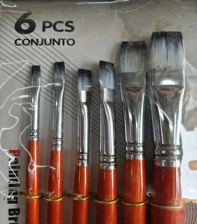 Pack%20Of%206%20-%20Long%20Handle%20Brush%20Set%20-%20Flat%20-%20Brown%20-%20Image%203