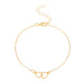 【In-Demand Item】 Fashion Silver Color Double Heart Anklet for Women Bling Hollow Out Love Foot Ankle Leg Bracelet Chain Jewelry WANNA.