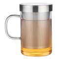 500Ml Travel Heat-Resistant Glass Tea Infuser Mug with Stainless Steel Lid Coffee Cup Tumbler Kitchen Heat-Resistant Large. 