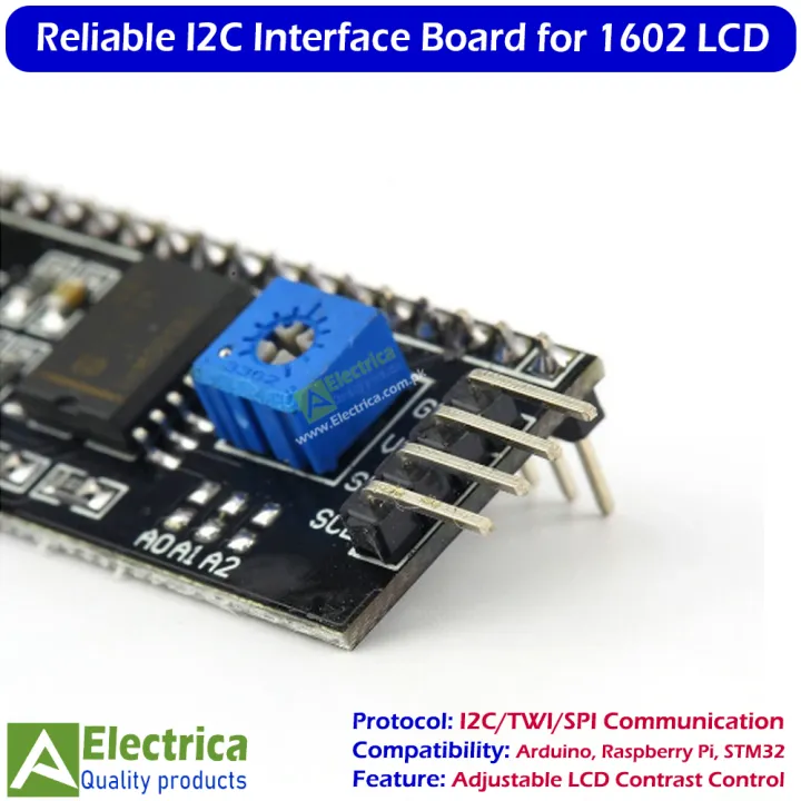IIC%20I2C%20TWI%20SPI%20Serial%20Interface%20PCF8574T%20Converter%20Adapter%20Board%20Module%20for%201602%20LCD%20Display%20%E2%80%93%20Reliable%20Solder-Free%20Connection%20by%20Electrica%20-%20Image%205