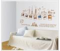Travel Frame Wall Stickers Family Memories DIY Wall Decor Hanging PVC Wall Paper Eiffel Tower Removeable Wall Decal. 
