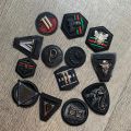3D Metal round Black PU Leather Embroidery Patches for Clothes Appliques Crown Bee Badge Stripe Sticker Sew on Clothing patch. 