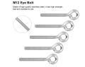 Keebgyy 5 Pieces M10 Stainless Steel Eye Bolt Threaded Eyelets Welded Closed Screw Rod Eye Bolts Long Marine Grade Stainless Steel Shoulder Eyelet uk import E C587. 
