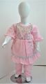 Girl Fancy Cotton Summer Dress For Occusion 1 to 6 Year Kameez and Trouser Set in Pink, Sea Green  and Brown Color. 
