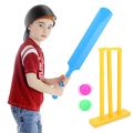 Cricket Bat with Wicket Set For Kids - 23 Inches Children's 4 Plastic cricket balls playing Set sports toys fitness equipment. 
