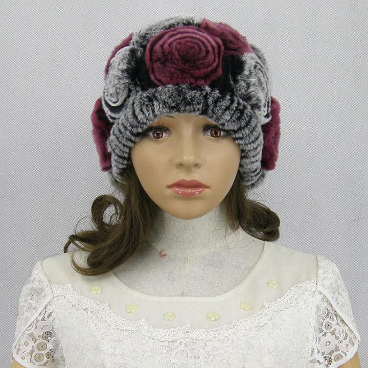 Women%20Warm%20Rabbit%20Wool%20Handmade%20Cap%20-%20Image%204