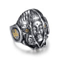 Demon & Buddha Religion Face Ring Men God The Eye of Evil One Ring Punk Domineering Signet Ring Titanium Jewelry. 