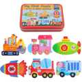 Wooden Puzzle Games 6-in-A-Box! Jigsaw Puzzles for Kids. 