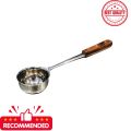Spoon - Milk or Tea Spoon - High Quality Small 12" Stainless Steel Wooden Handle Milk Pouring Tea Laddle Cooking Deep Spoon. 