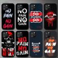 No Pain No Gain Gym Fitness Phone Case For iPhone 11 12 Mini 13 14 Pro XS Max X 8 7 6s Plus 5 SE XR Shell. 