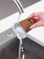 Acrylic Silk Ball Pot Brush Cute Bear Handle Dish Scrub Brushes With Drain Rack Kitchen Cleaning Scrubbers For Washing Iron Pan. 