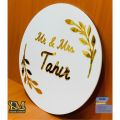 Customized Acrylic Name Plate for House Bedroom Wall 9x9 Inch Mirror Finish. 
