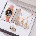 5pcs Women Butterfly Watch Necklace Set Elegant Luxury Quartz Watch Fashion Casual Wristwatch for Girl Ladies. 