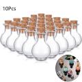 10x Small Glass Bottles Miniature Potion Bottle Mini Cork Glass Vials Wedding Fugar. 