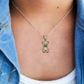 Classic Fashion Pop Two Tone Bear Pendant Necklace Ladies Daily Accessories Birthday Gifts. 