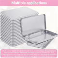 Rectangular Metal Tin Box with Lid Metal Hinged Lid,4PCS. 