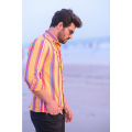 Funky Bold Yellow Striped Men's Casual Shirt. 