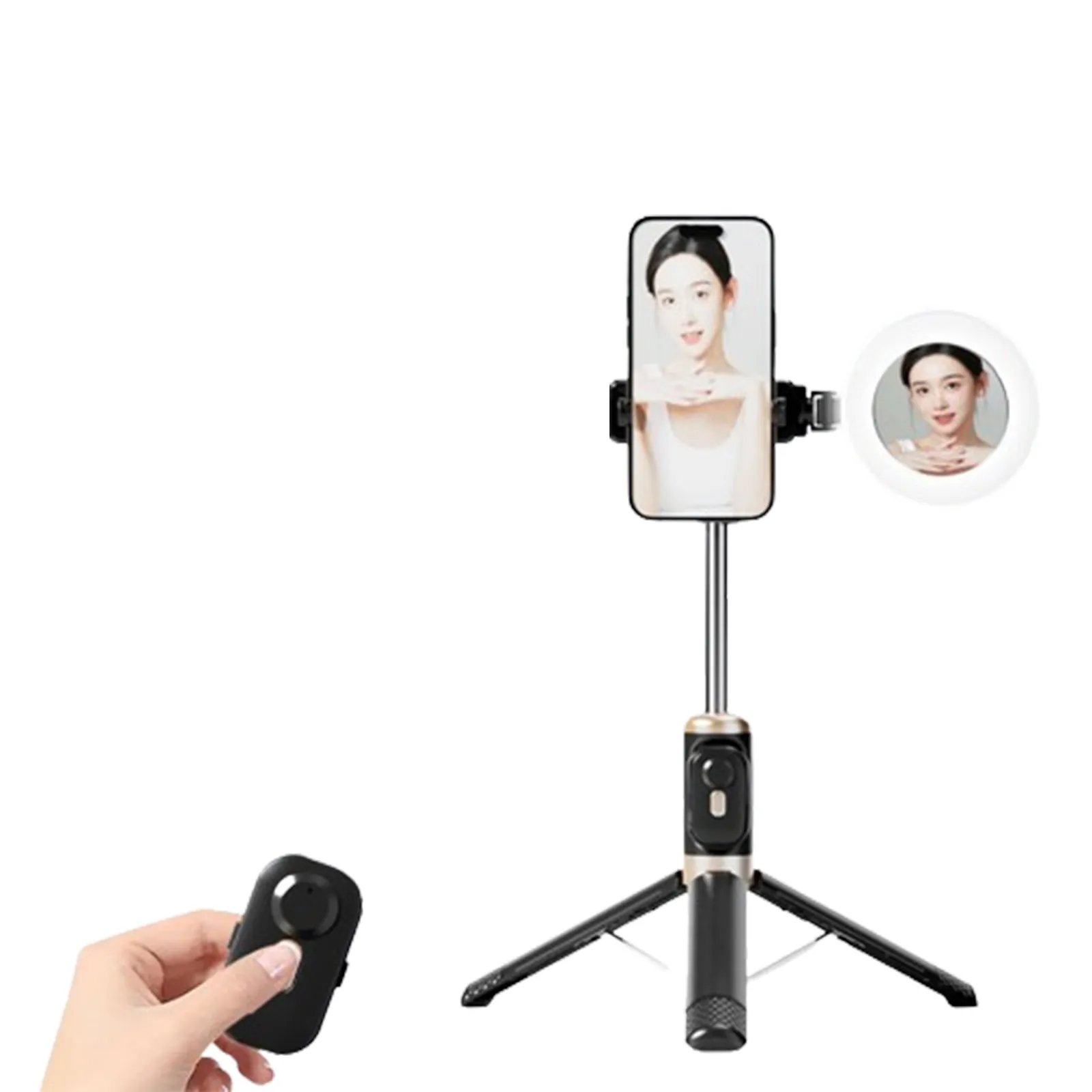 3 in 1 R1 Selfie Stick (70CM Without Light) R1S (70CM With Light) JC16 (110CM Without Light) JC16H (110CM With Light) Tripod Stand 360 Rotatable Holder with Bluetooth Shutter for youtube tiktok Photography Traveling docks stands