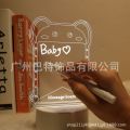 ins message board 3D night light glow acrylic note writing home memo tips desktop gift pen and cloth. 