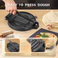 Tortilla Press Cast Iron Flour Tortillas Maker 10inch Heavy Duty Roti Press, Puri Press, Chapati Maker, Kitchen Dough Pressing Tool re-Seasoned, Flour Tortilla Press with Foldable Handle. 