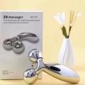 Premium Professional 3D Roller Massager Facial Massager 360 Rotate Roller Skin Caretion/Skin Tighten Lift 360 Degrees Rotation Massage Roller Silver CASHWIN ZL-206 3D face Silver Massager 3D Face Massager. 