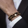 High quality brown beads style bracelet for men. 