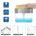 2 in 1 Soap Dispenser for Dishwasher Liquid Hold. Press Type Pump Dispenser. Easy To Use And Best For Kitchen Dish Washing Purpose Liquid Dispenser Through Pump (Multi-Color, 400 ML) with Free Sponge | Made in Pakistan | 5 years warranty. 