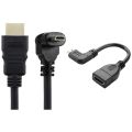 Mini Hdmi to Hdmi Cable Cablecreation 0 5Ft 90 Degree Right Angle. 