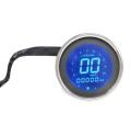 Universal Round Digital Speedometer For Cafe Racer Metal Body-RPM-Fuel Gauge-Trip-7 Colour Display. 