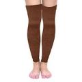 Women Winter Knee Fur Fleece Leg Warmer - Black and Brown Color Leg Warmers for Cold Weather. 