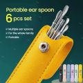 Ear Wax Cleaning Kit, 6 Pcs Ear Pick Tools, Wax Removal Kit, Ear Cleaning Tool Set, Spring Earwax Cleaner Tool Ear Wax Remover, Reusable Ear Cleaner for Children and Adult. 