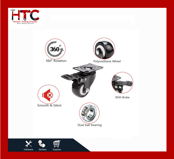 Caster Wheel For Trolley, Toys, Furniture, Cupboards  (Set of 4 PCS)