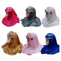 Pack Of 3 Multicolor Makhna Head Scarf Kids Hijab For Girls, Black, White Mix Color - Fashionable And Vibrant Hijabs For A Stylish Appearance. 